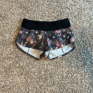 Size 2 Black and printed Lululemon running shorts
